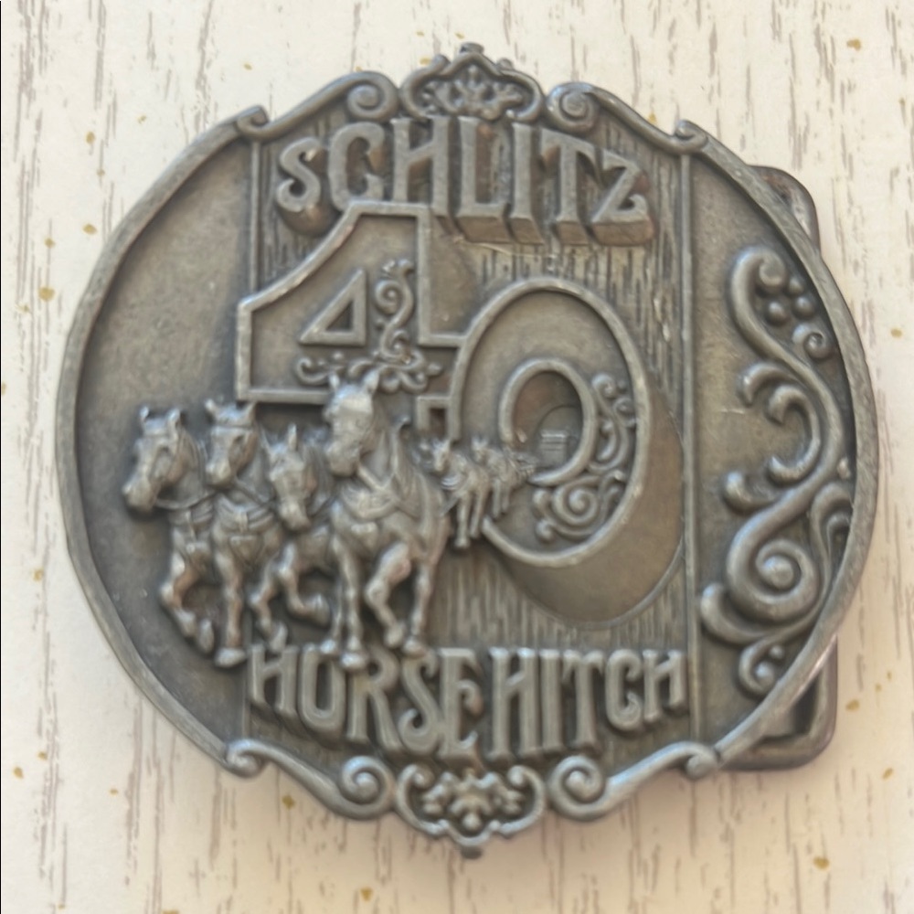 Schlitz Horse Hitch Belt Buckle